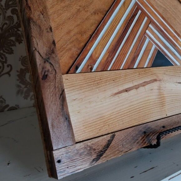 Handmade Rustic Wooden Mountain Art Framed Hardwoods Wall ,Shelf Leaner Only One - Picture 3 of 8